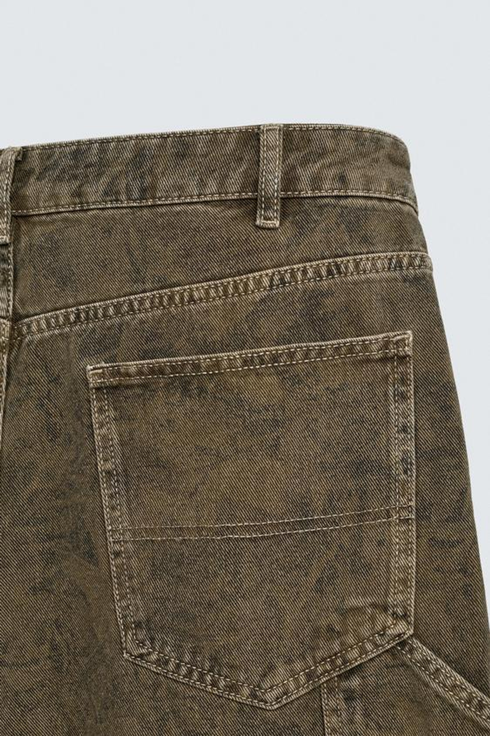 ZARA БРЮКИ КАРГО ИЗ ТКАНИ С АБСТРАКТНЫМ ПРИНТОМ, СЕРО-КОРИЧНЕВЫЙ