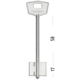 Заготовка сувальдного ключа 10598 132/1- Бульдорс литье (100*22*17,4мм)(4,9мм) (BLD1D)