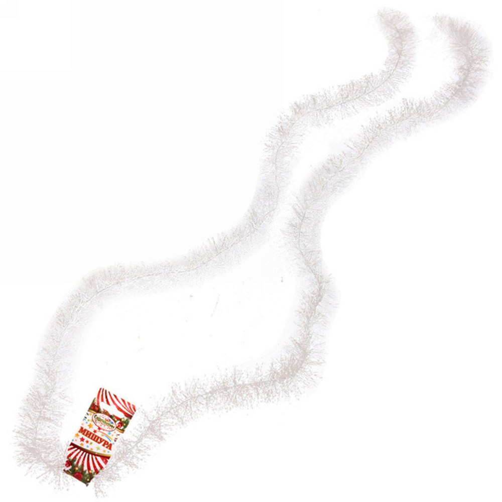 Мишура 2м 5см «Белый снег» белый