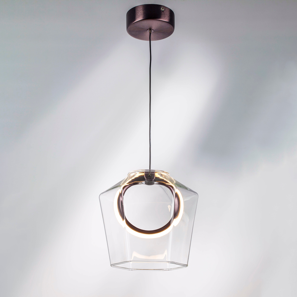 796110 Люстра CARAMELLO LED 6W 130LM КОФЕЙНЫЙ/ПРОЗРАЧНЫЙ 3000K