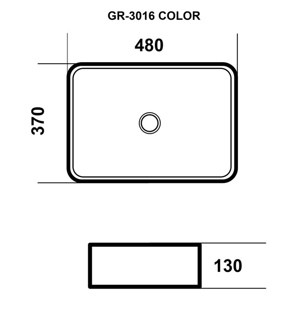 Раковина накладная 48 см Grossman GR-3016SB серебро черная внутри