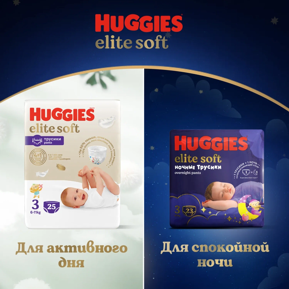 Трусики-подгузники Huggies Ночные 3 23шт