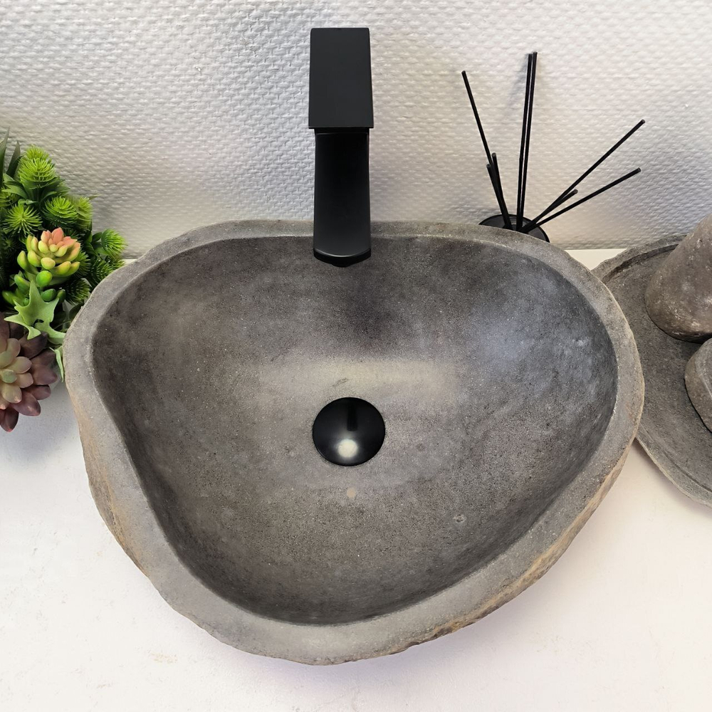 Раковина из речного камня RS-64106 (45*36*15) 0122