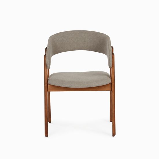 Стул Devlin Soft темное дерево и серая ткань 