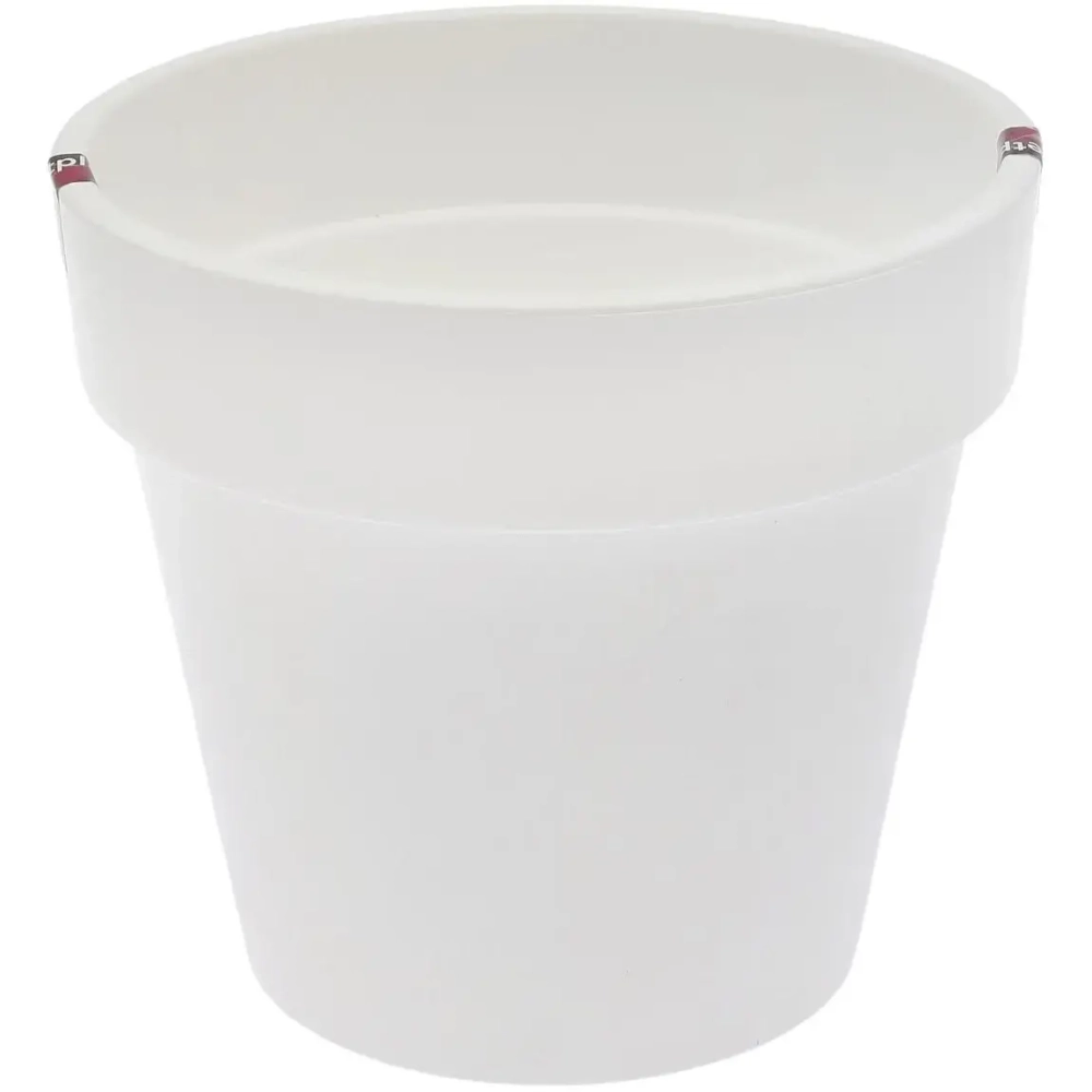 Кашпо для цветов пластиковое 1л d-14,5см «Порто» со вставкой белый