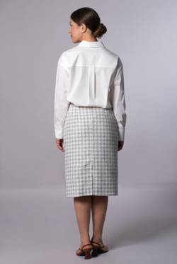Юбка женская 3889ВПА, бело-серый #323Бсе013889ВПА