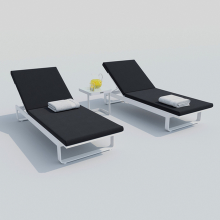 Шезлонг Ideal Patio ЛЕТТО антрацит - белый каркас