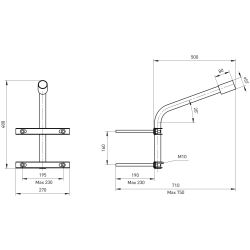 Кронштейн на опору ЭРА SPP-AC4-0-500-060 с 2 хомутами 500mm d60mm | Кронштейны к консольным светильникам