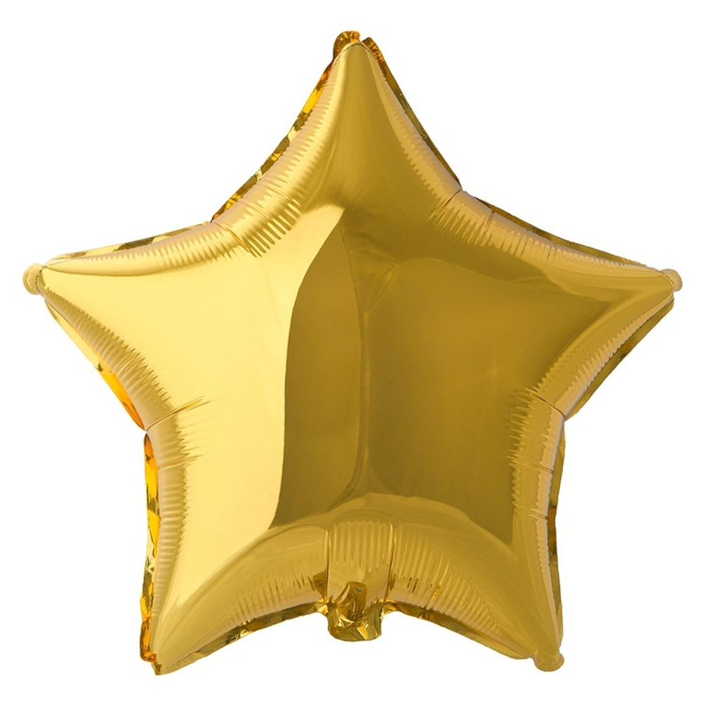 Звезда золотая из фольги с гелием 46 см