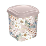 Емкость для сыпучих продуктов 1,1л с декором (бежевый)