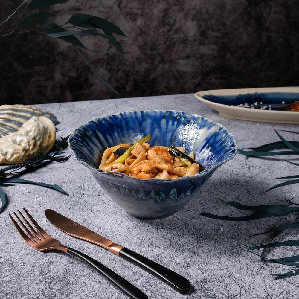 Салатник 925 мл d 19,5/6 см h9 см Dark Purple Northern Blue Flower Frutti di Mare P.L. [1]