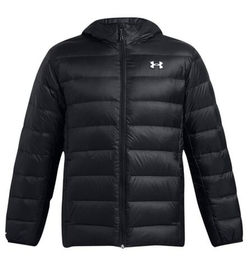 Мужская теннисная куртка Under Armour Legend Down Hooded - black/white