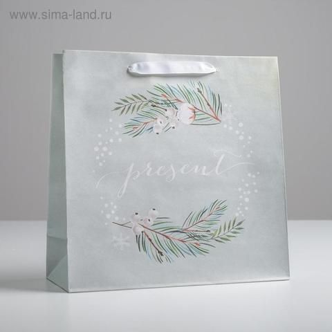 Пакет крафтовый квадратный Present, 30 × 30 × 12 см