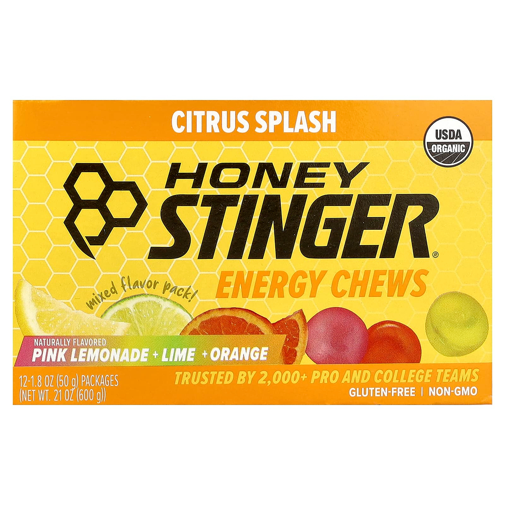 Honey Stinger, Energy Chews, цитрус, 12 пакетиков по 50 г (1,8 унции)