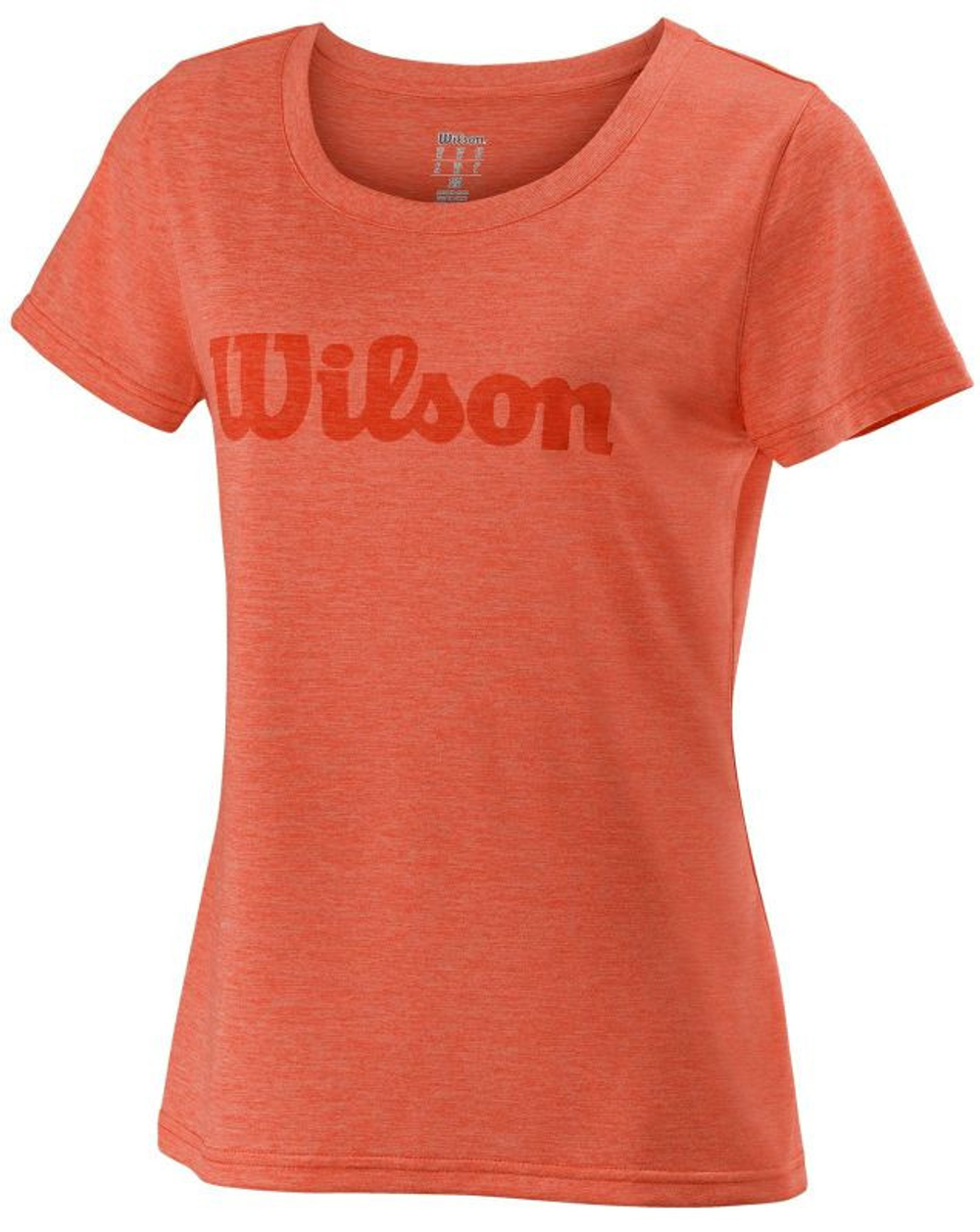 Женская футболка теннисная Wilson Uwii Script Tech Tee - pro staff red