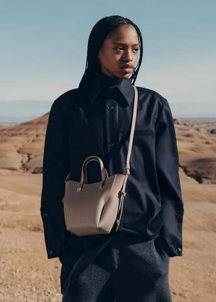 POLENE СУМКА CYME TOTE NANO, ТЕМНО-СЕРЫЙ