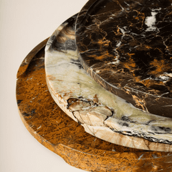 Поднос мраморный круглый Emperador Dark