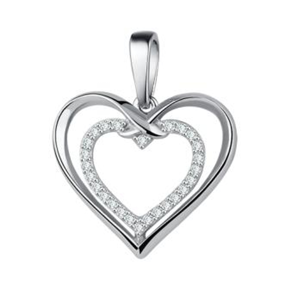 Подвеска из серебра с фианитами