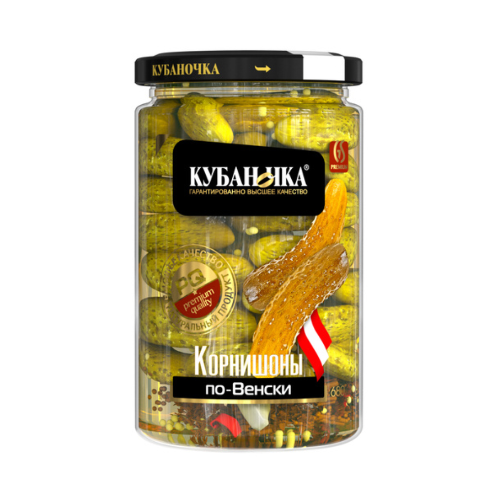 Корнишоны по-Венски Кубаночка 520 гр
