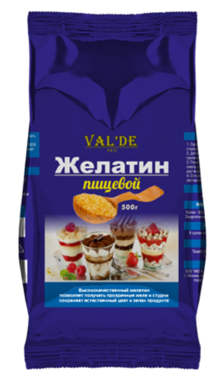 Желатин гранулированный 500 гр Valde