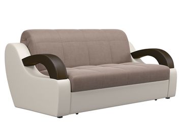 Диван Мадрид 1,4 - Velutto 22 коричневый/беж кожзам/ коричневая накладка