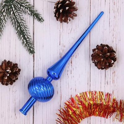 Верхушка на ёлку 25 см «Волна», Синий