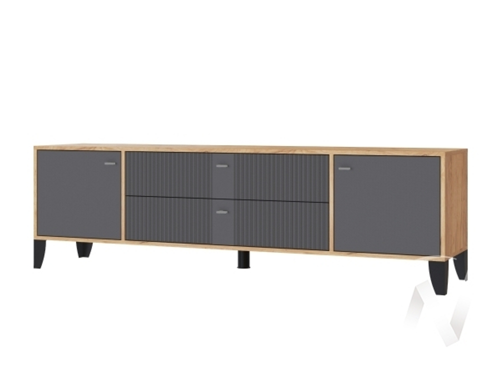 Тумба ТВ Парус-10 (дуб крафт золотой/карбон вулкан)