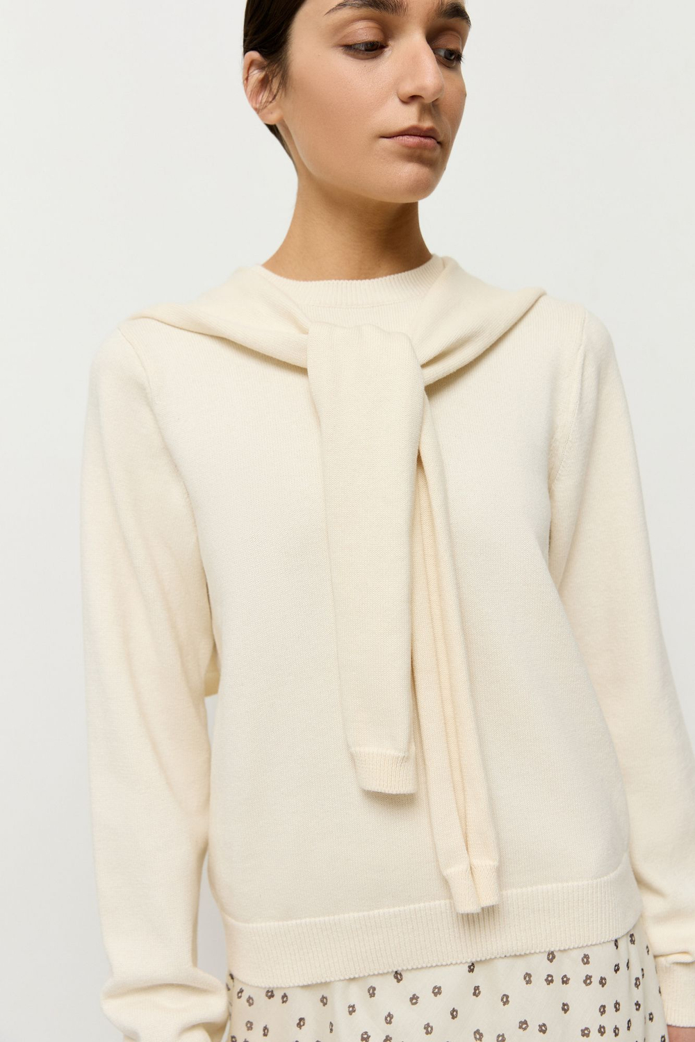 Джемпер из хлопка с кашемиром 2 в 1