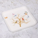 Тарелка керамическая «Райский сад» 20*20*2см, белая