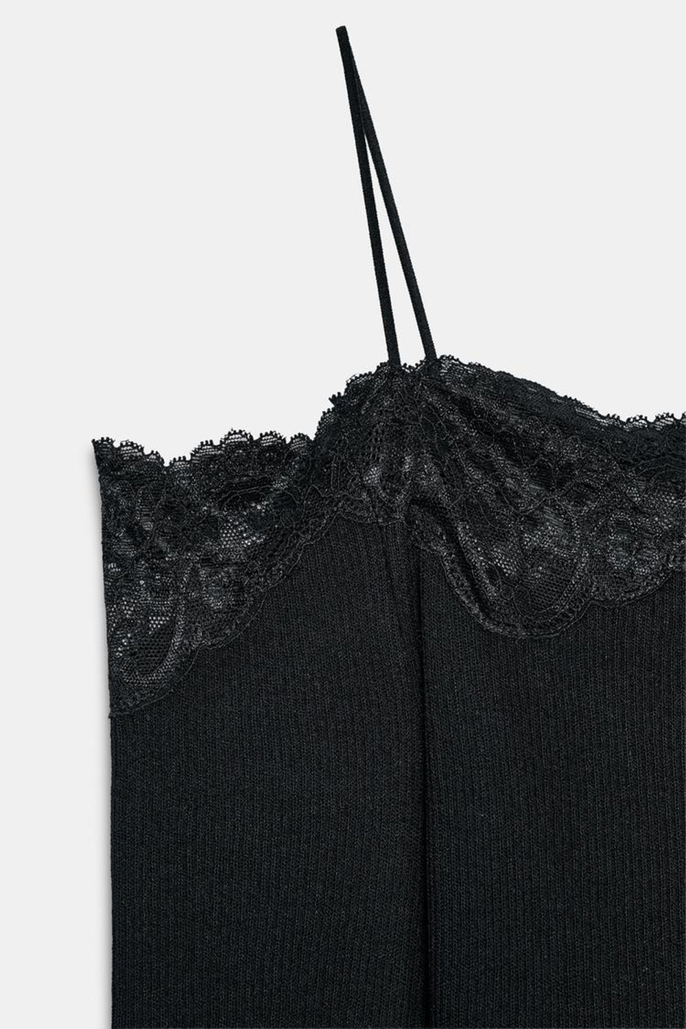 ZARA КОМБИНИРОВАННЫЙ ТОП С ОТКРЫТЫМИ ПЛЕЧАМИ, ЧЕРНЫЙ