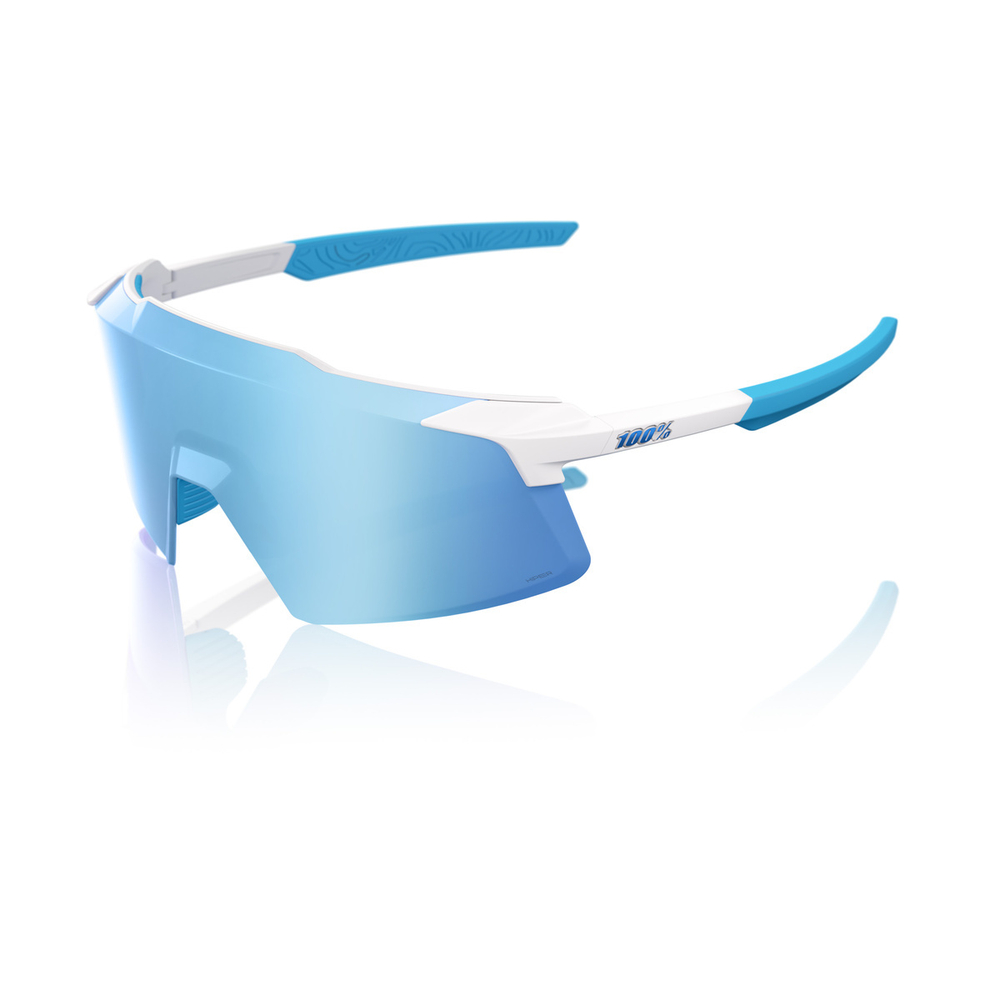 Спортивные очки 100% AEROCRAFT Matte White - HiPER Blue Mirror Lens