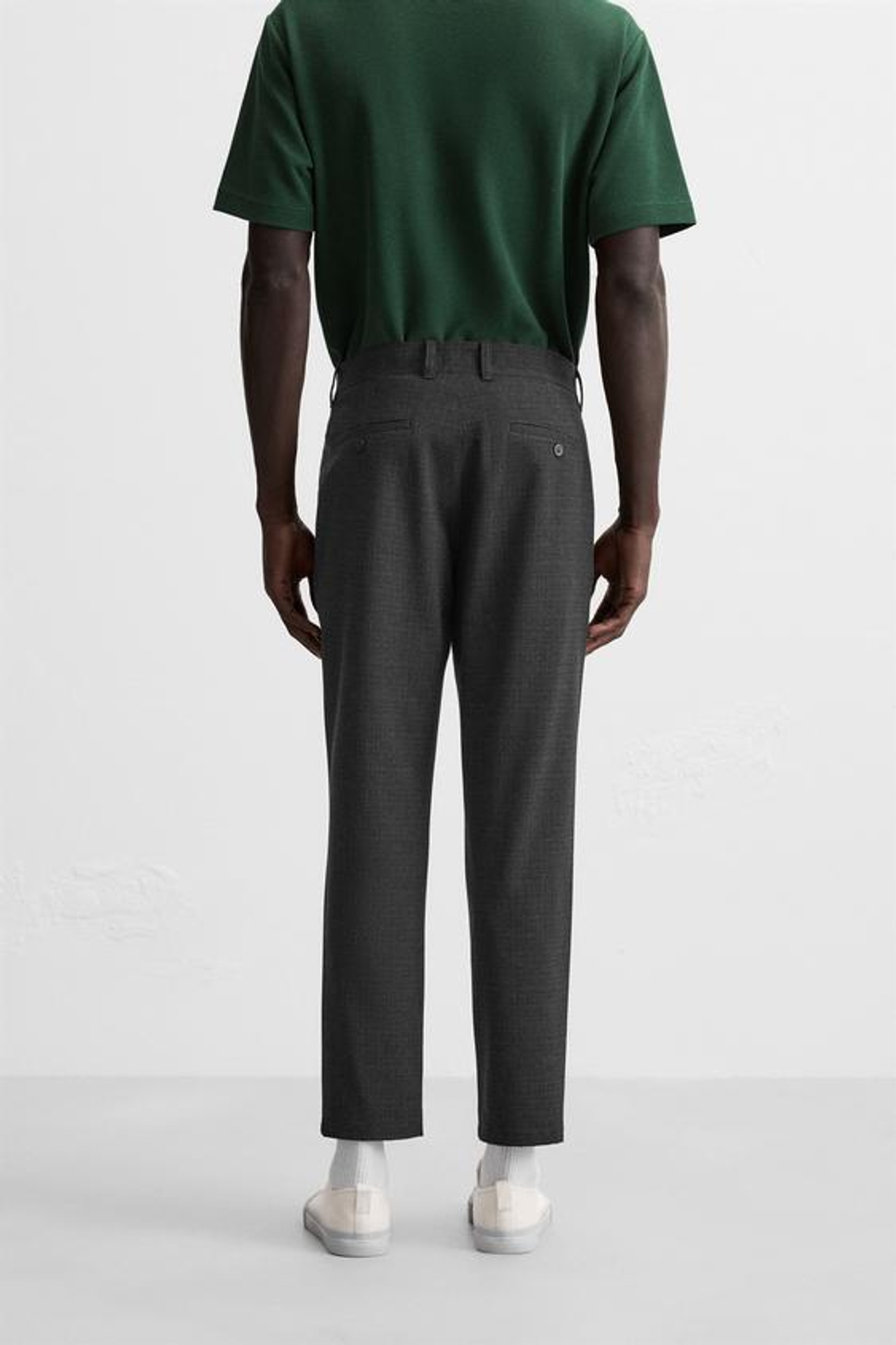 ZARA БРЮКИ КОМФОРТНОЙ ПОСАДКИ ИЗ РЕЛЬЕФНОЙ ТКАНИ, АНТРАЦИТОВО-СЕРЫЙ