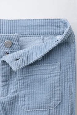 ZARA Х BENSIMON ® ВЕЛЬВЕТОВЫЕ БРЮКИ, СИНИЙ