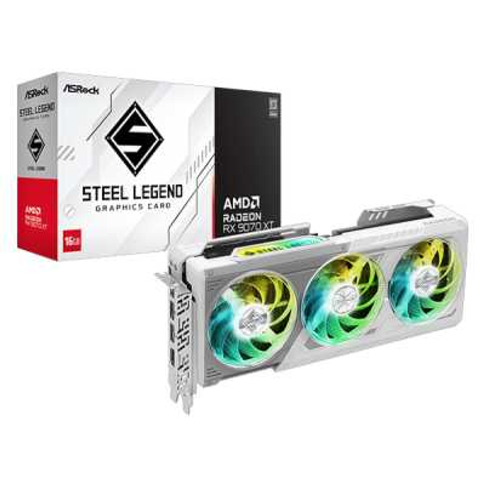 Видеокарта ASRock AMD Radeon RX 9070 XT Steel Legend 16Gb