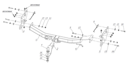 Фаркоп с элект. Smart, на Mitsubishi Pajero Sport FA 0290-E (с 2021 г.в.) (паспорт и сертификат в комплекте) Бизон