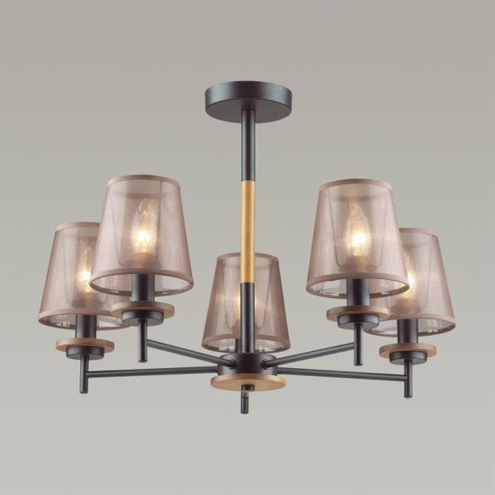 4498/5C COUNTY LN20 000 черный, дерево, коричневый Люстра потолочная E14 5*40W 220V BETSY