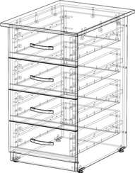 Тумба приставная 4 ящика Стандарт Про дуб сонома