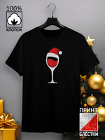 Футболка с блестками Бокал