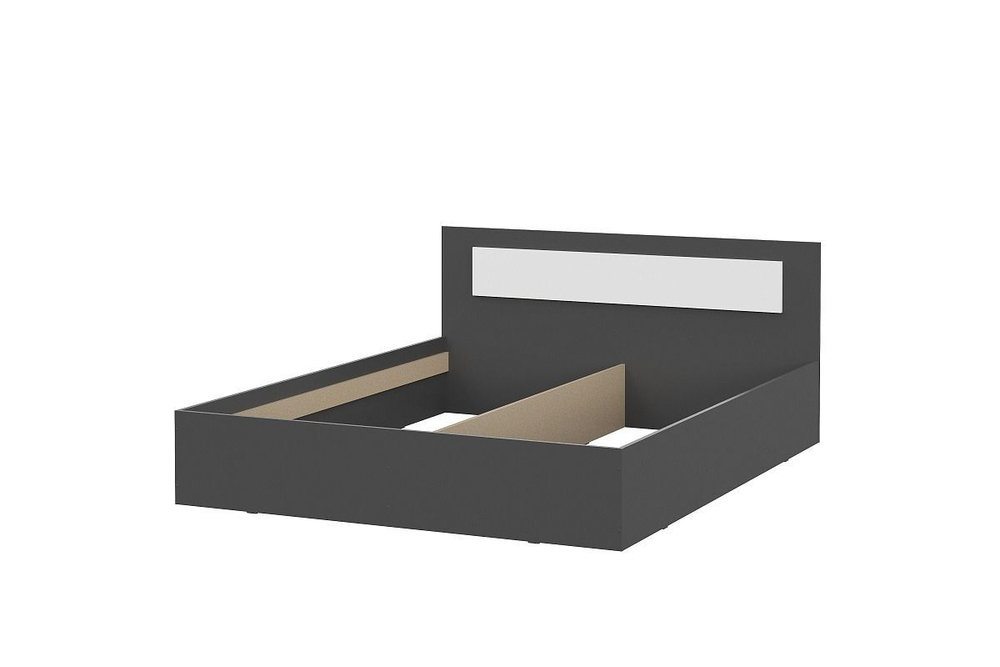 Кровать Дольче, двухспальная, ЛДСП, графит/белый