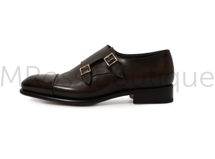 Туфли Santoni Carter мужские кожаные темно-коричневые