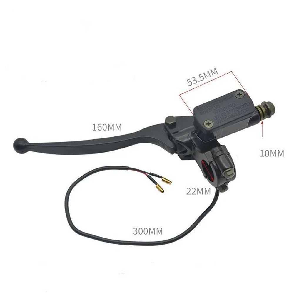Ручка тормоза 10мм левая гидравлическая с датчиком для электровелосипеда скутера мотоцикла