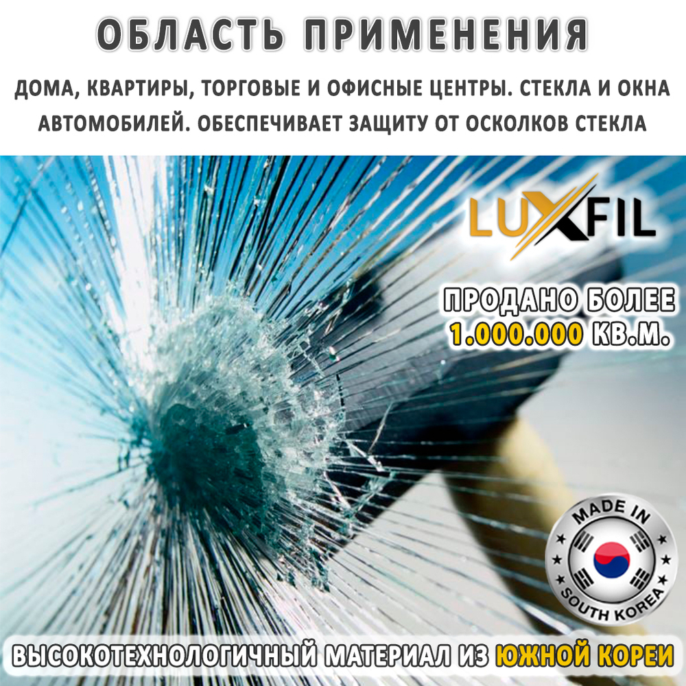 Пленка защитная бронировочная SAFETY 2 MIL LUXFIL, рулон (размер 1,524x30м.)