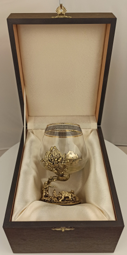 Бокал для коньяка Охота на Кабана в подарочном футляре