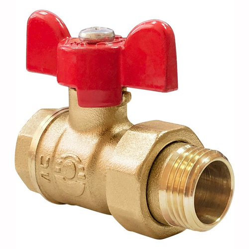 Кран латунный шаровой Valfex Optima.227.L0B1 11Б27фт1М, DN 20, PN 25, американка, бабочка