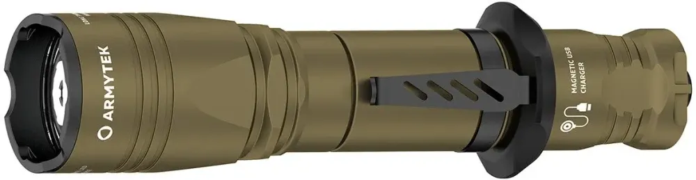 Фонарь светодиодный тактический Armytek Dobermann Pro Magnet USB, 1500 лм, Olive, Белый свет