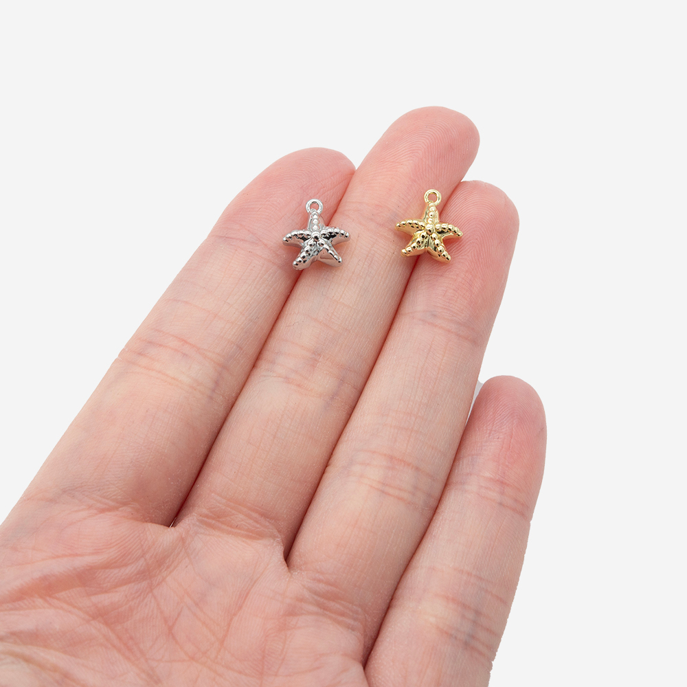 Подвеска "Звездочка", 10*9мм, родирование