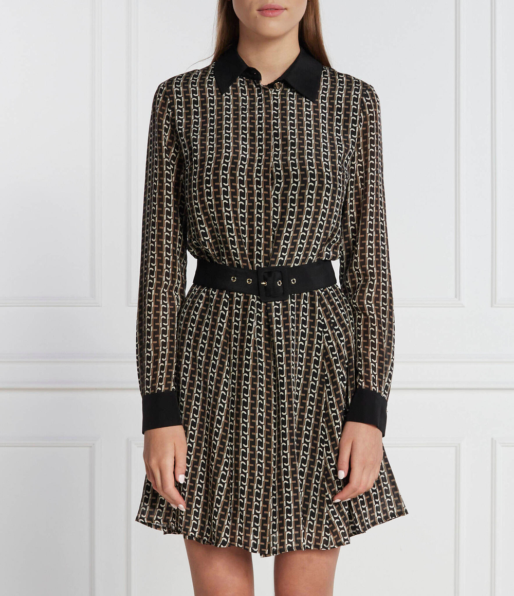 Шелковое платье с ремешком Liu Jo - черный(CF3299 T3598)