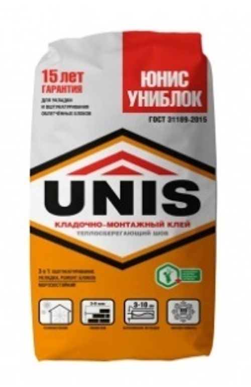 Клей для блоков Unis Униблок 25 кг