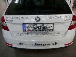 Фаркоп оцинкованный Galia S104C для Skoda Rapid лифтбек/универсал 2013-, SEAT Toledo седан 2013-(паспорт и сертификат в комплекте)(без электрики)