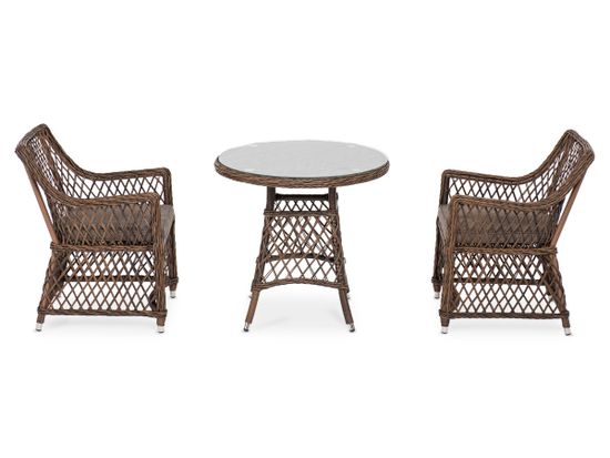 "Эспрессо–80 L" обеденная группа плетеная, цвет коричневый